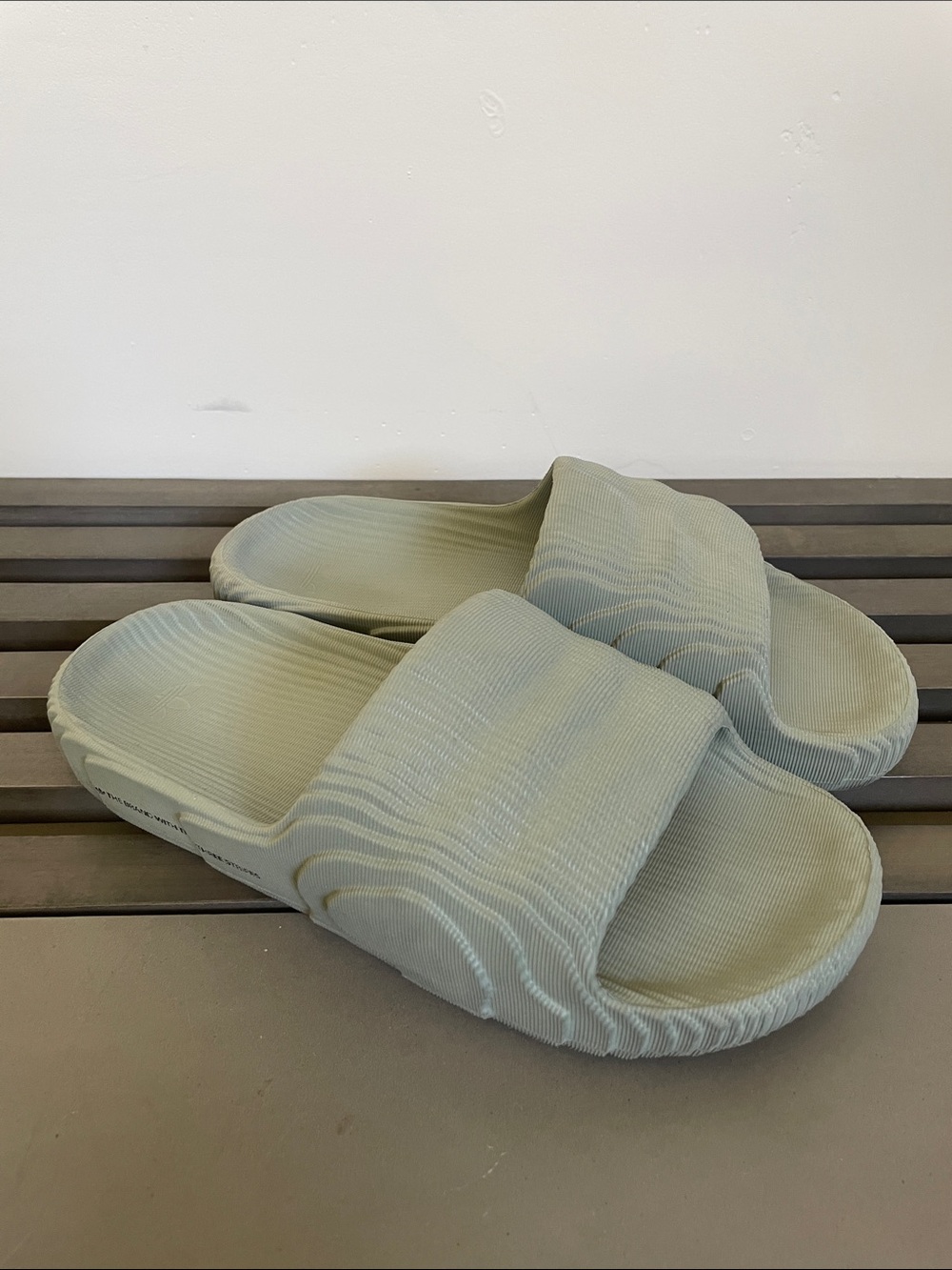 Adidas Slide Sandals — Light Sage
